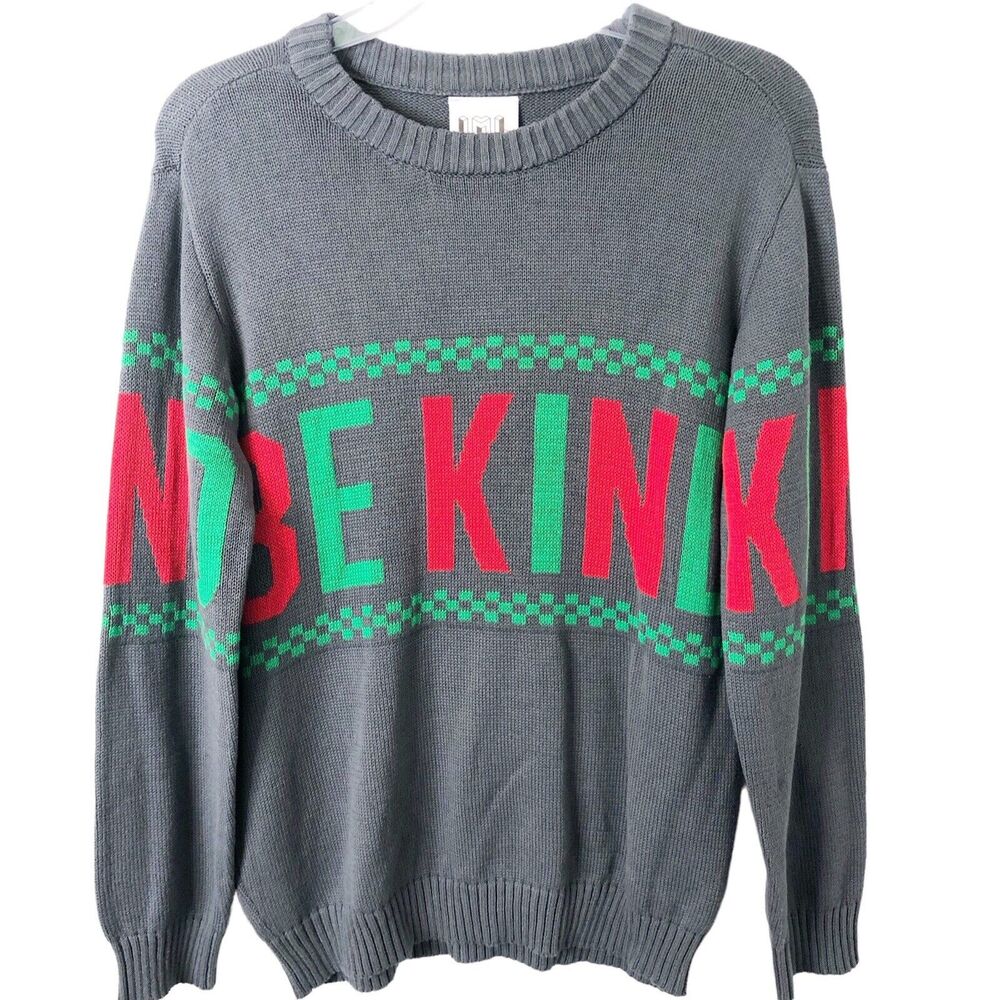 Isaac Morris NWT Women's Holiday Be Kind Gray Long Sleeve Sweater Size Small